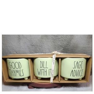 NEW Rae Dunn Good Thymes Dill With It & Sage Advice Planter Trio Set